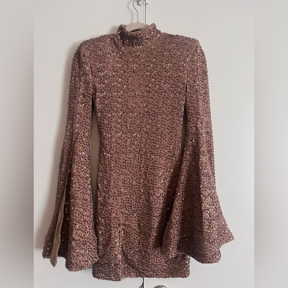 x REVOLVE Mr. Gibson Mini Dress in Nude